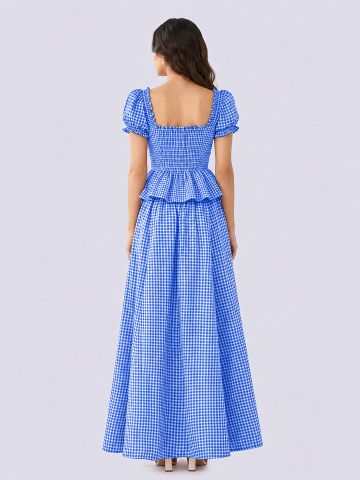 LUNABELLE Gingham Co-ord Set – Blue