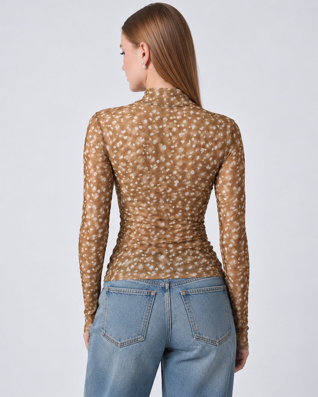 ELSIE HAZELNUT MESH TOP