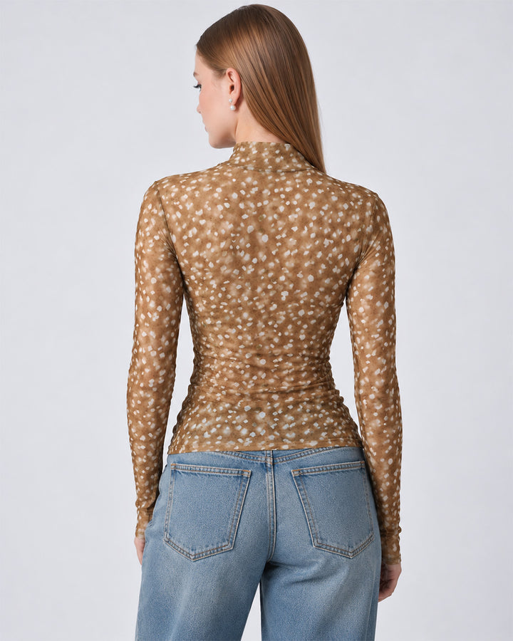 ELSIE HAZELNUT MESH TOP