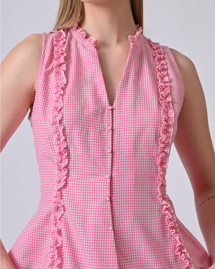 CHERIE GINGHAM CO-ORD SET (Pink)