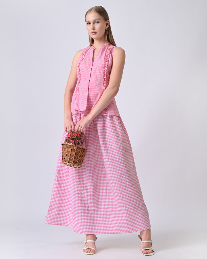 CHERIE GINGHAM CO-ORD SET (Pink)