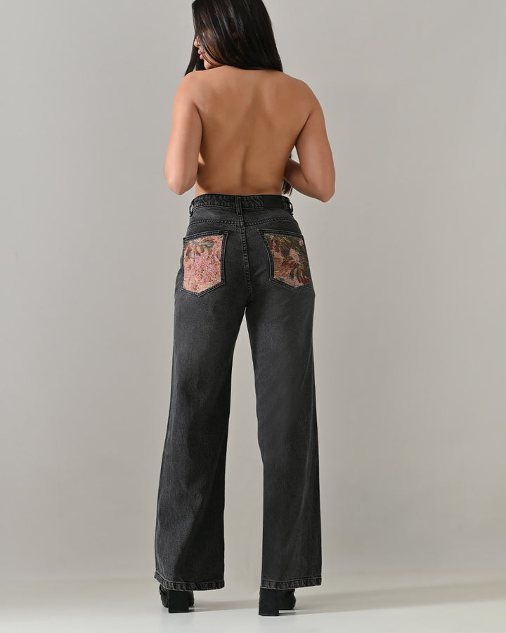 ASH STATEMENT BACK POCKET DENIM PANTS
