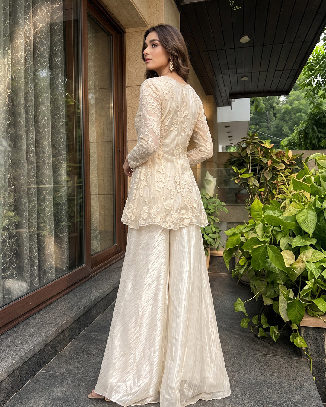 Suri, Sharara Indo western set (Champagne)
