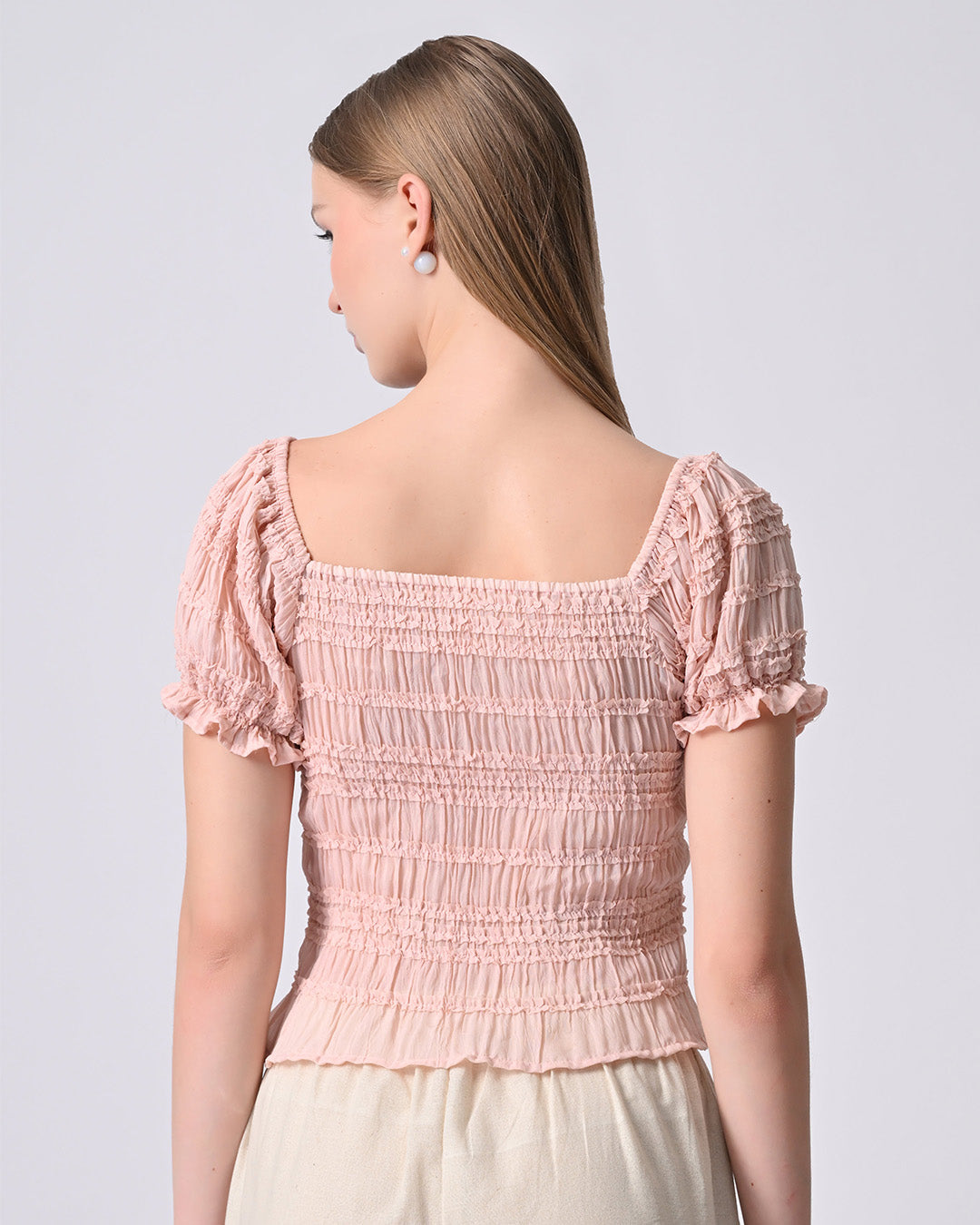 Fifi Smocked Georgette Top (Pink)