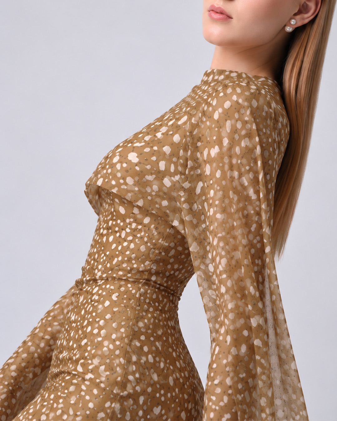 FAWN HAZELNUT PRINT BODYCON DRESS