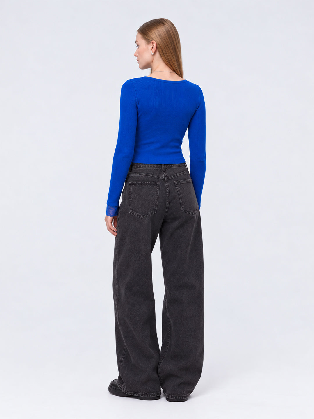 FLOE LACE TRIM TOP (BLUE)