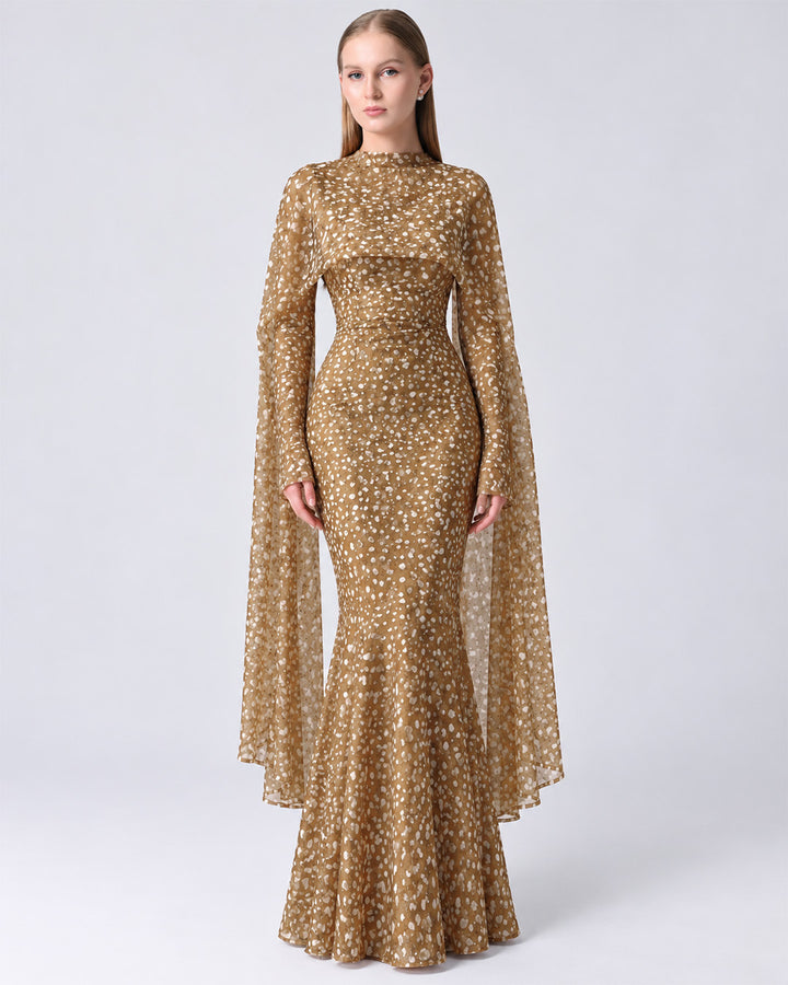 FAWN HAZELNUT PRINT BODYCON DRESS