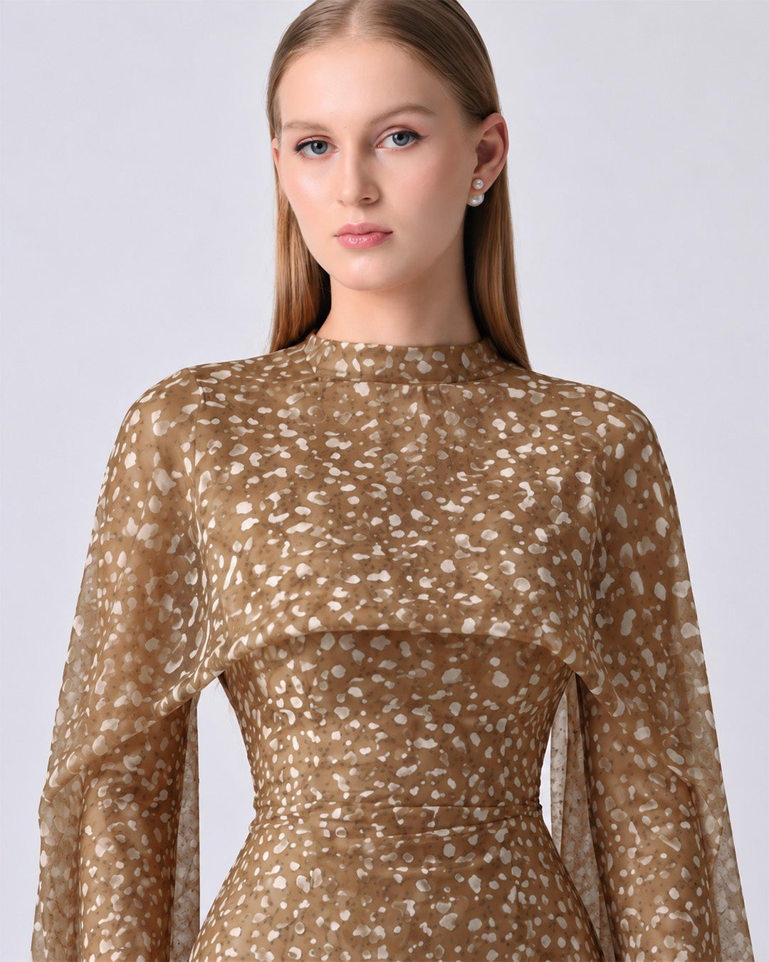 FAWN HAZELNUT PRINT BODYCON DRESS