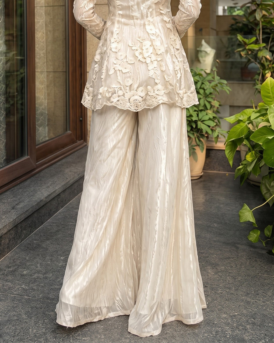 Suri, Sharara Indo western set (Champagne)