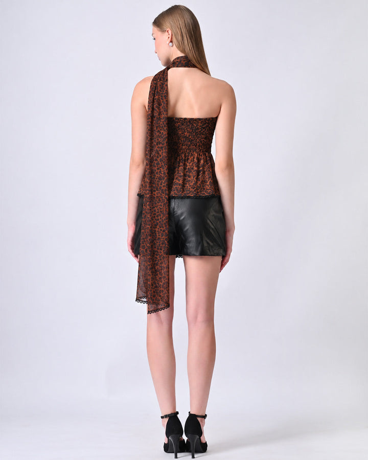 RUELLA LEOPARD PRINT CAMI TOP