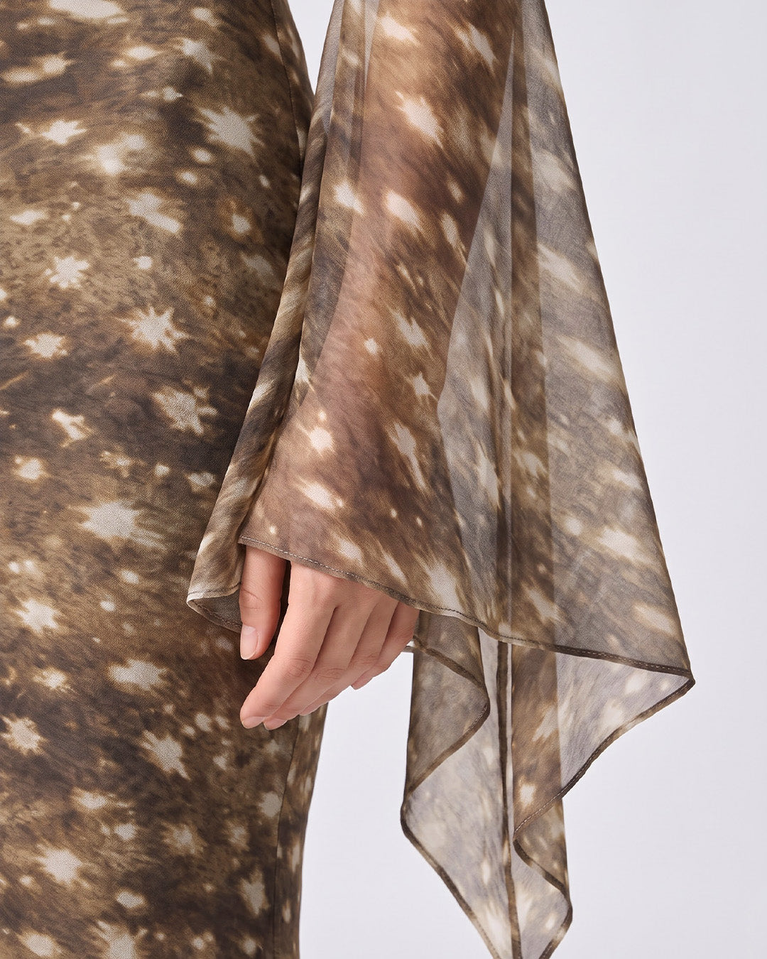 KYLIE  BAMBI PRINT MESH BODYCON DRESS