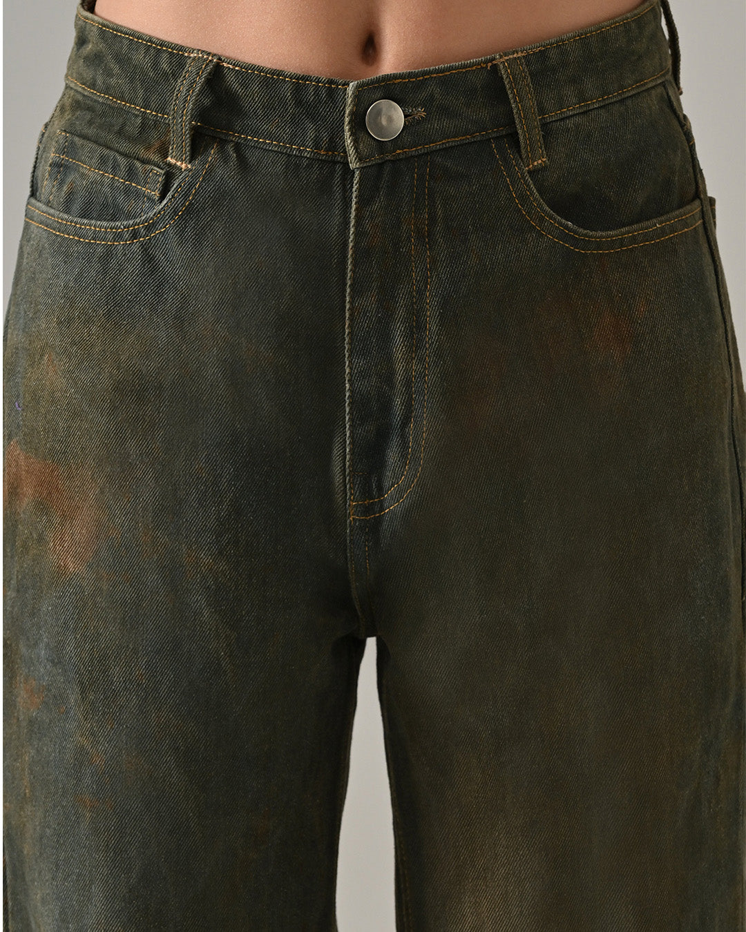 STONE WASH DENIM PANTS