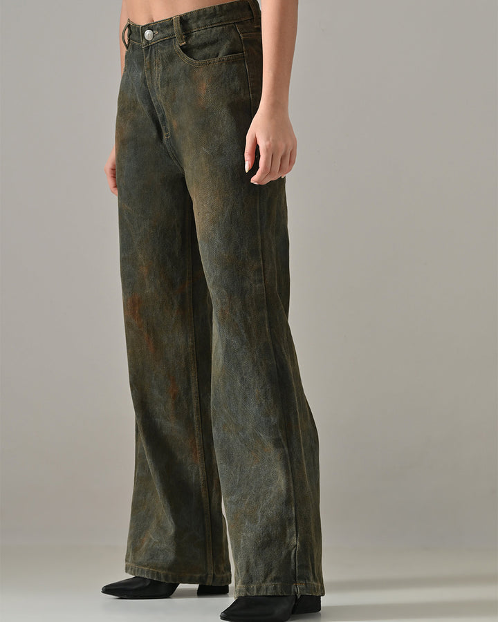 STONE WASH DENIM PANTS