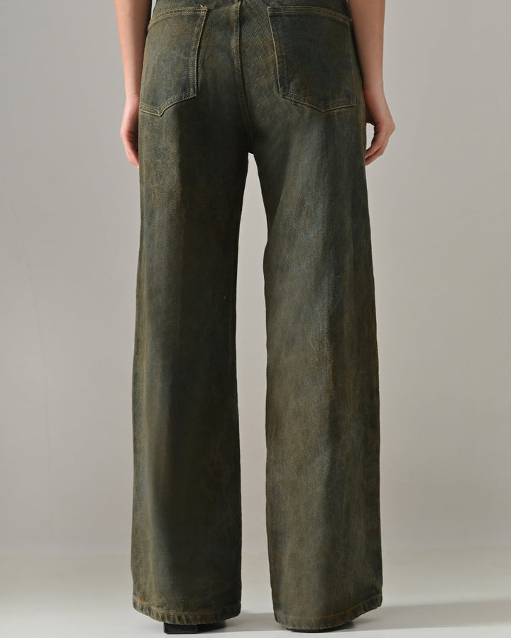 STONE WASH DENIM PANTS