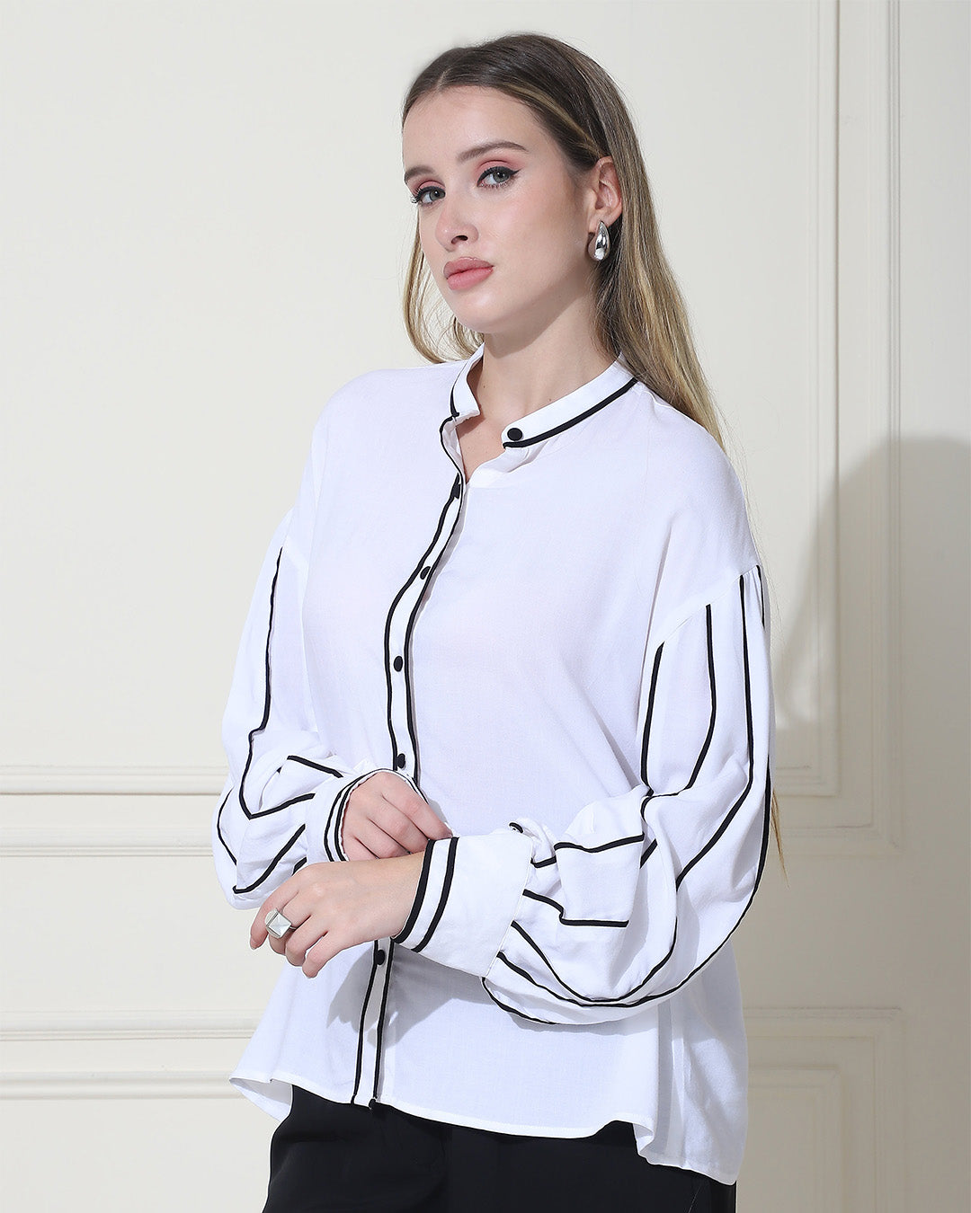 Adiva, Western Wear Shirt Only (White)