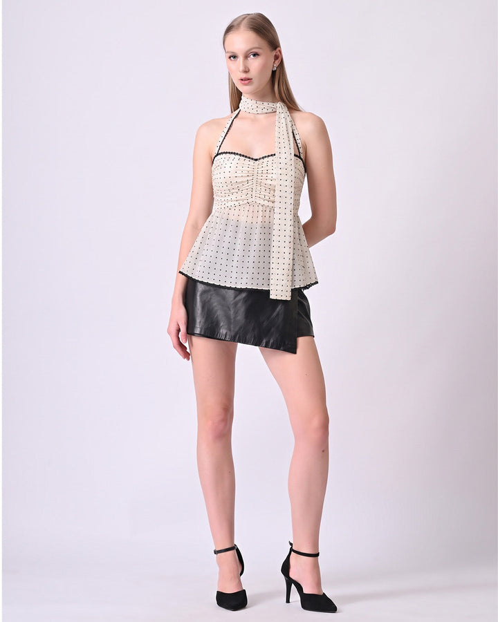 RUELLA IVORY POLKA DOT CAMI TOP