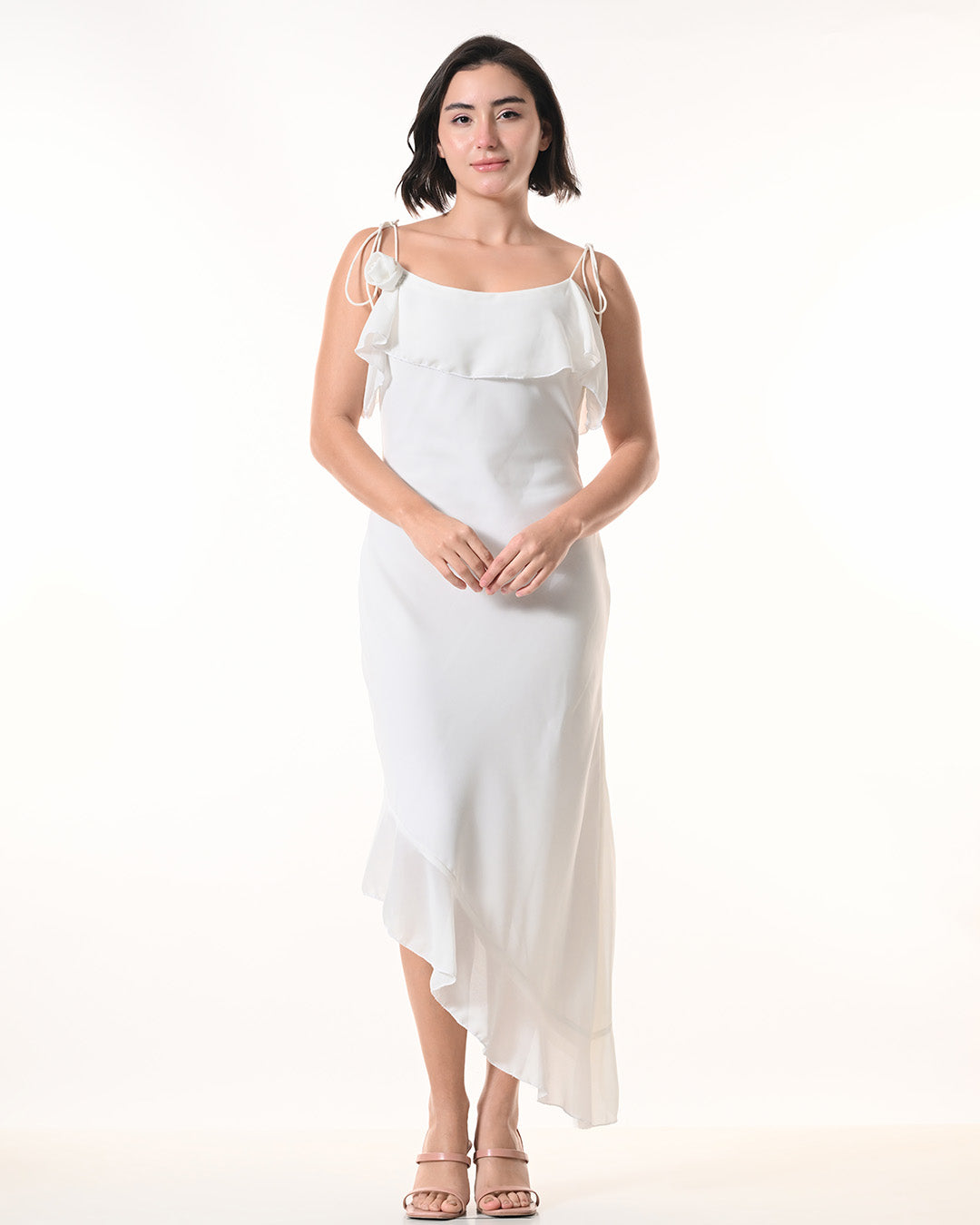 CELESTE white Georgette Western Dress