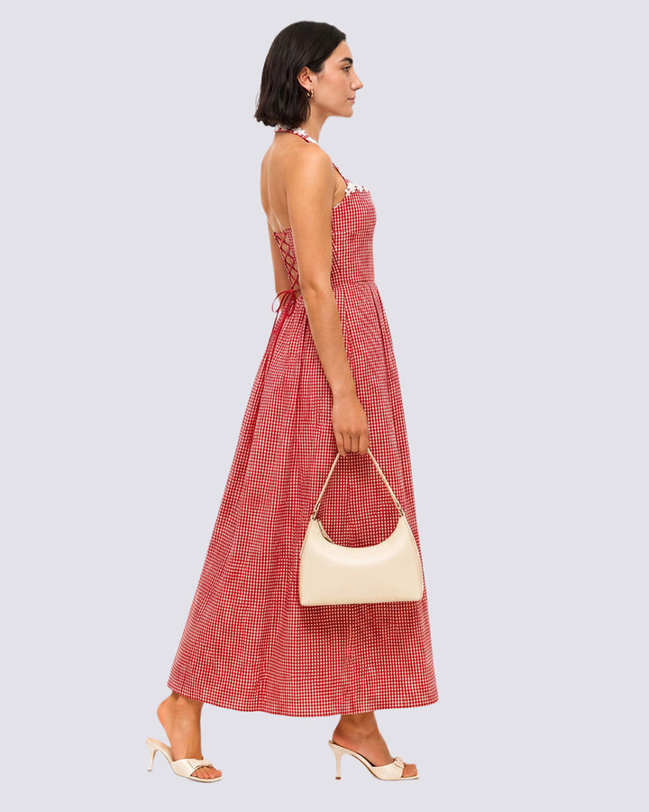 TESSA Red Gingham Midi Dress