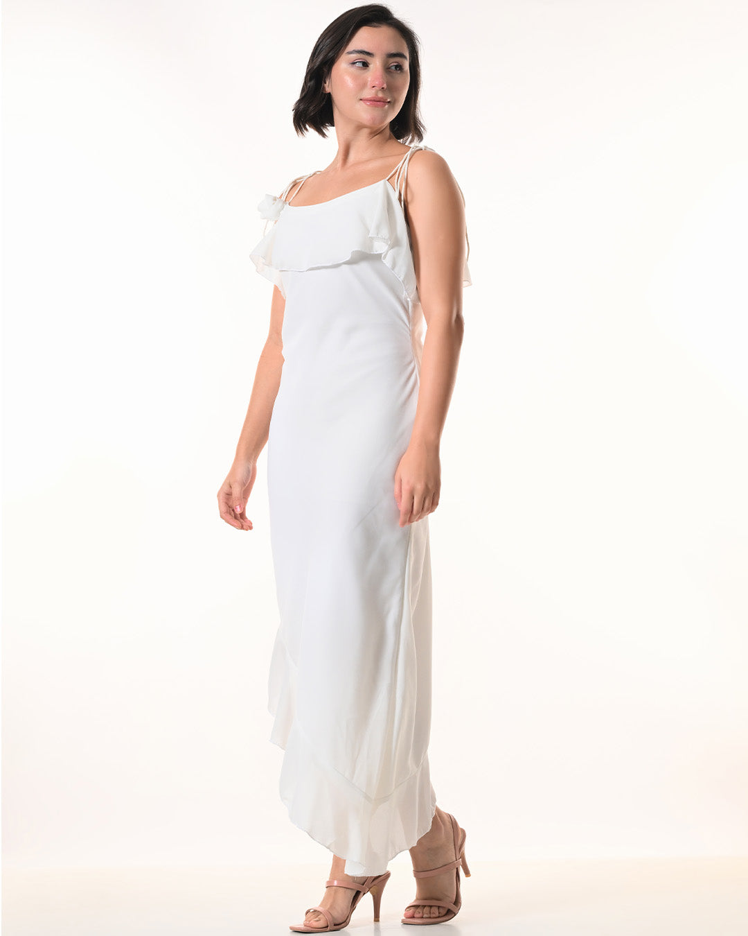 CELESTE white Georgette Western Dress