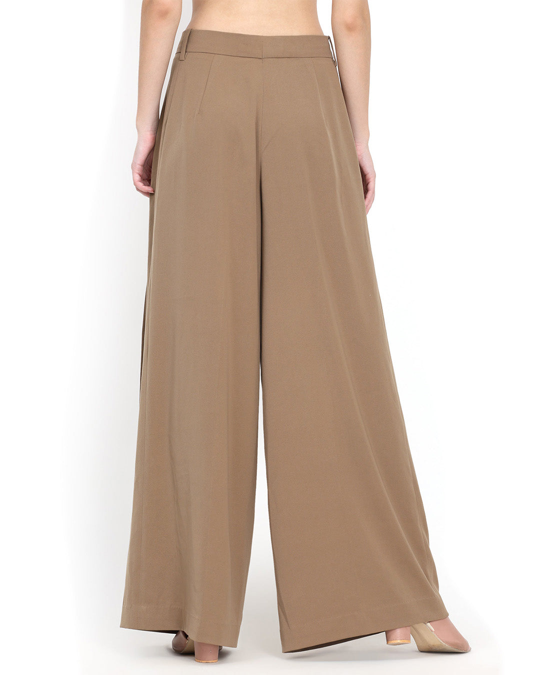 Nida, Loose Fit Western Wear Trouser Only (Almond)