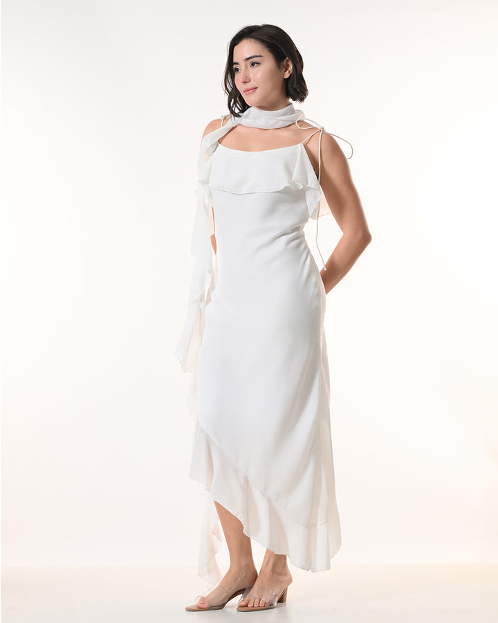 CELESTE white Georgette Western Dress