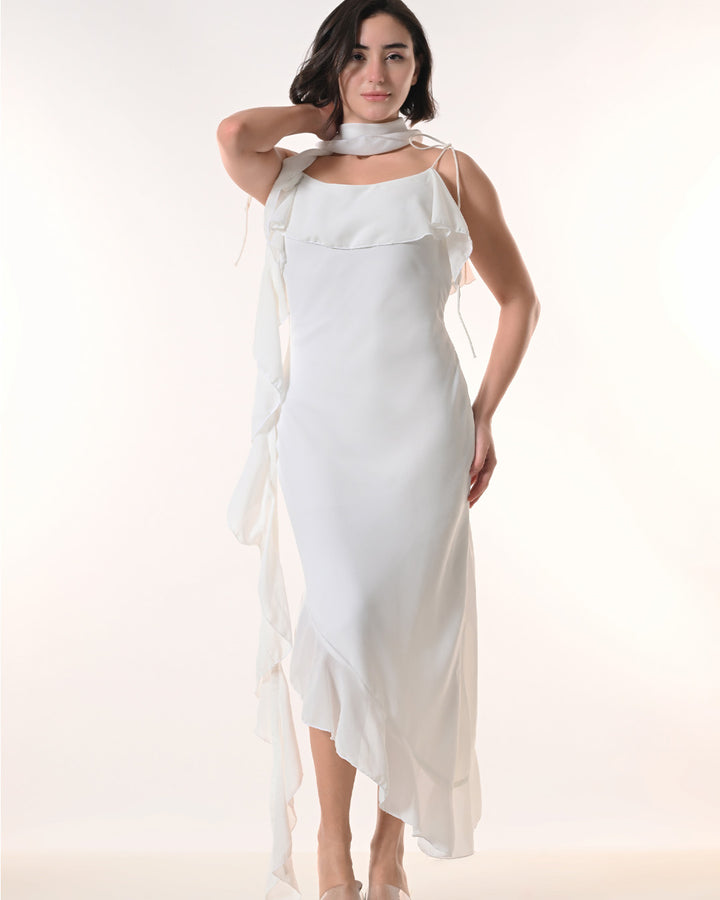 CELESTE white Georgette Western Dress