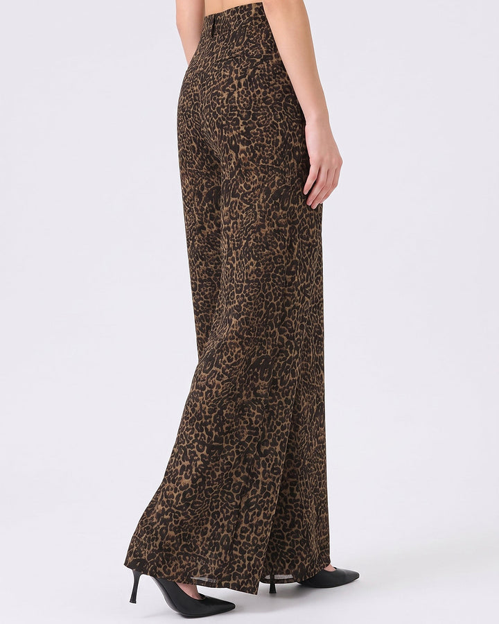 Mysha Leopard Print Trouser – Brown