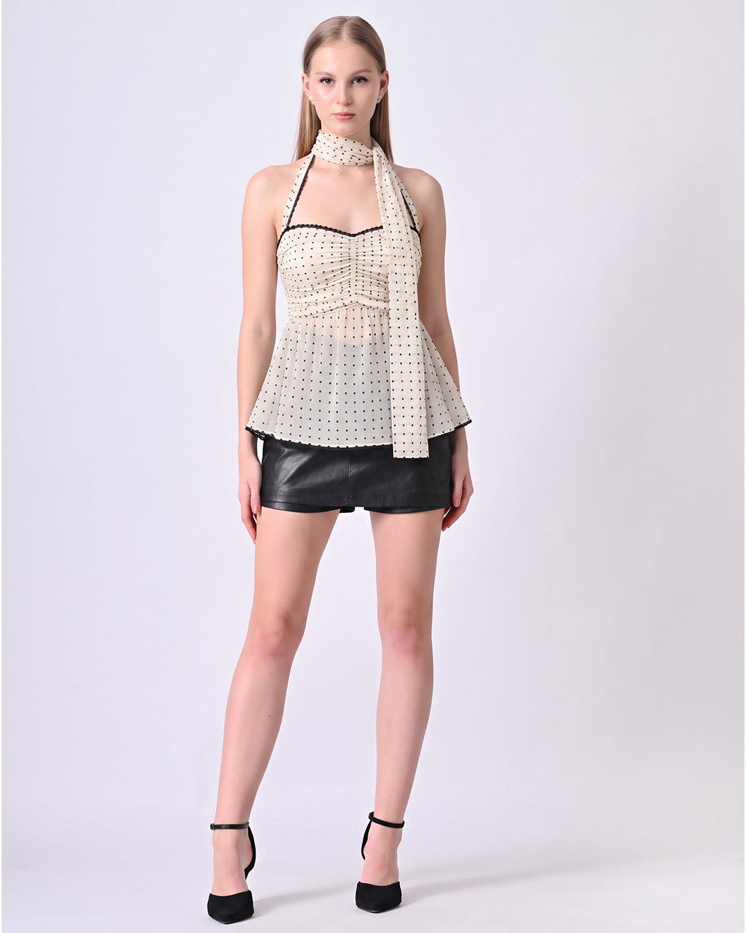 RUELLA IVORY POLKA DOT CAMI TOP