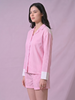 Blush Belle Pink Striped Cotton Pajama Co-Ord Set