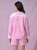 Blush Belle Pink Striped Cotton Pajama Co-Ord Set