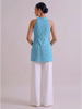 Anahi Chikankari Embroidery Co-ord Set (Blue)