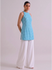 Anahi Chikankari Embroidery Co-ord Set (Blue)
