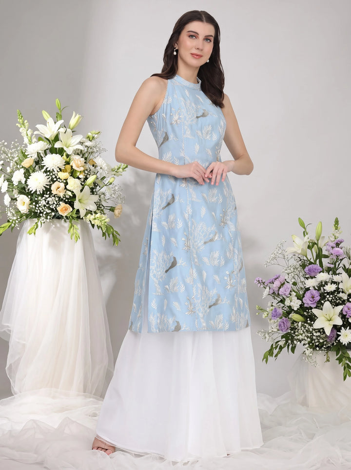 Ashna, Sharara Indo western set (Blue).