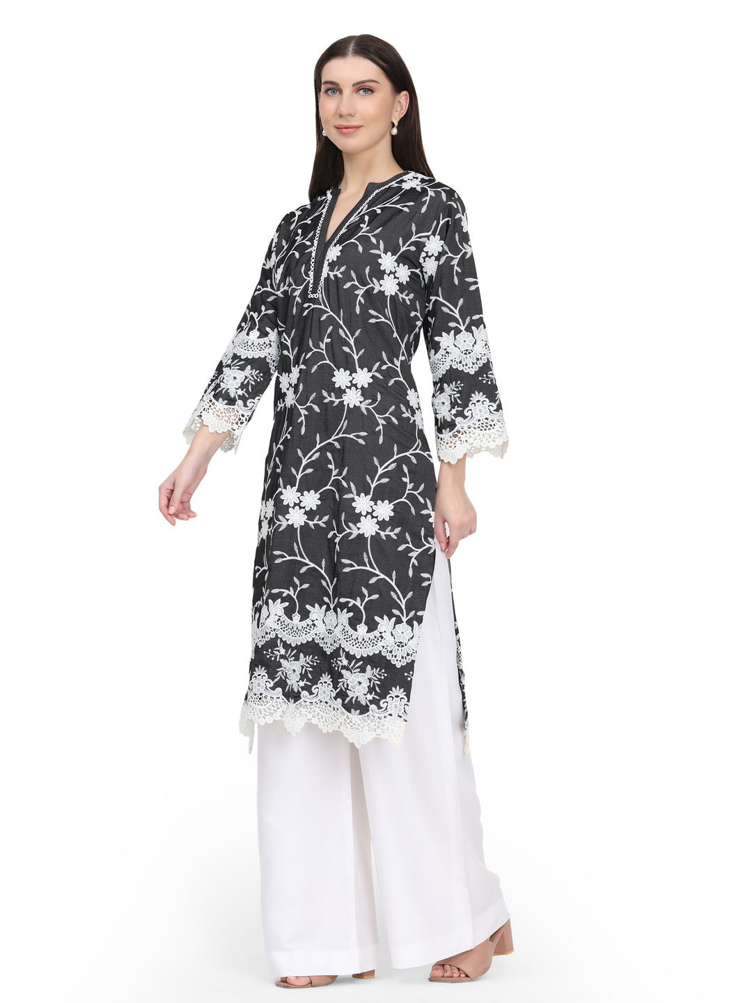 Sylvie Indo western, Loose Fit Kurta Only (Raven Black)