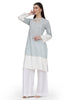 Mira, Loose Fit Rayon Indo western Kurta Only (Printed White)