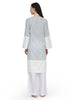 Mira, Loose Fit Rayon Kurta set (Light-Blue | White)