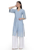 Myra, Loose Fit Schiffli Kurta Only (powder blue)