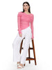 Gianna, Slim Fit Jersey Western Wear Top Only (Flamingo Pink)