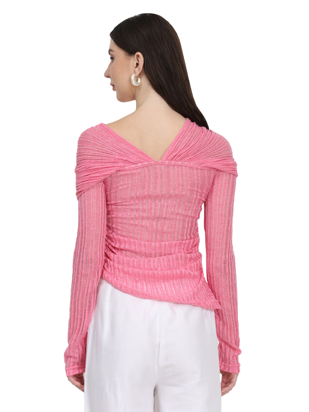 Gianna, Slim Fit Jersey Western Wear Top Only (Flamingo Pink)