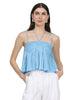 Fiona, Soda Satin Crop Top Only (Blue)