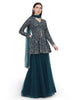 Ira, Georgette Indo western Sharara set (Teal)