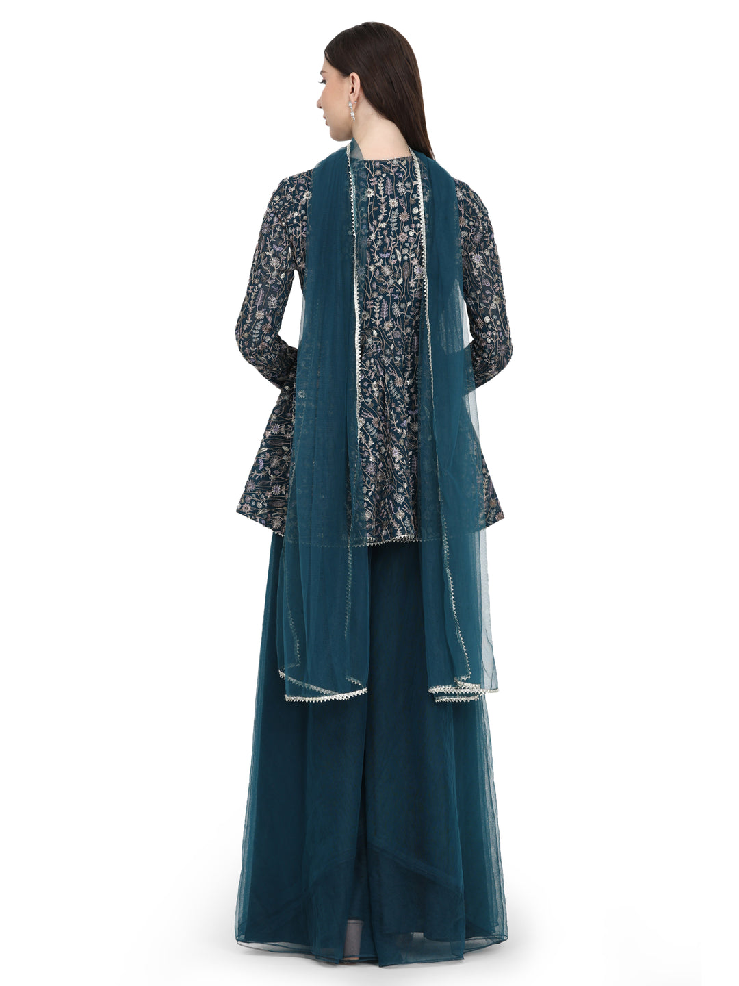 Ira, Georgette Sharara set (Teal)