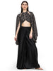 Naomi, Georgette three piece Indo western set (Sable Black)