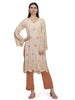 Ophelia, Loose Fit Schiffli Kurta set (Cream|Brown)