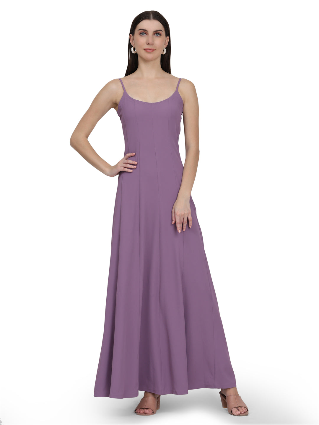 Rutvi, Tailored Fit organza Dress (Purple)