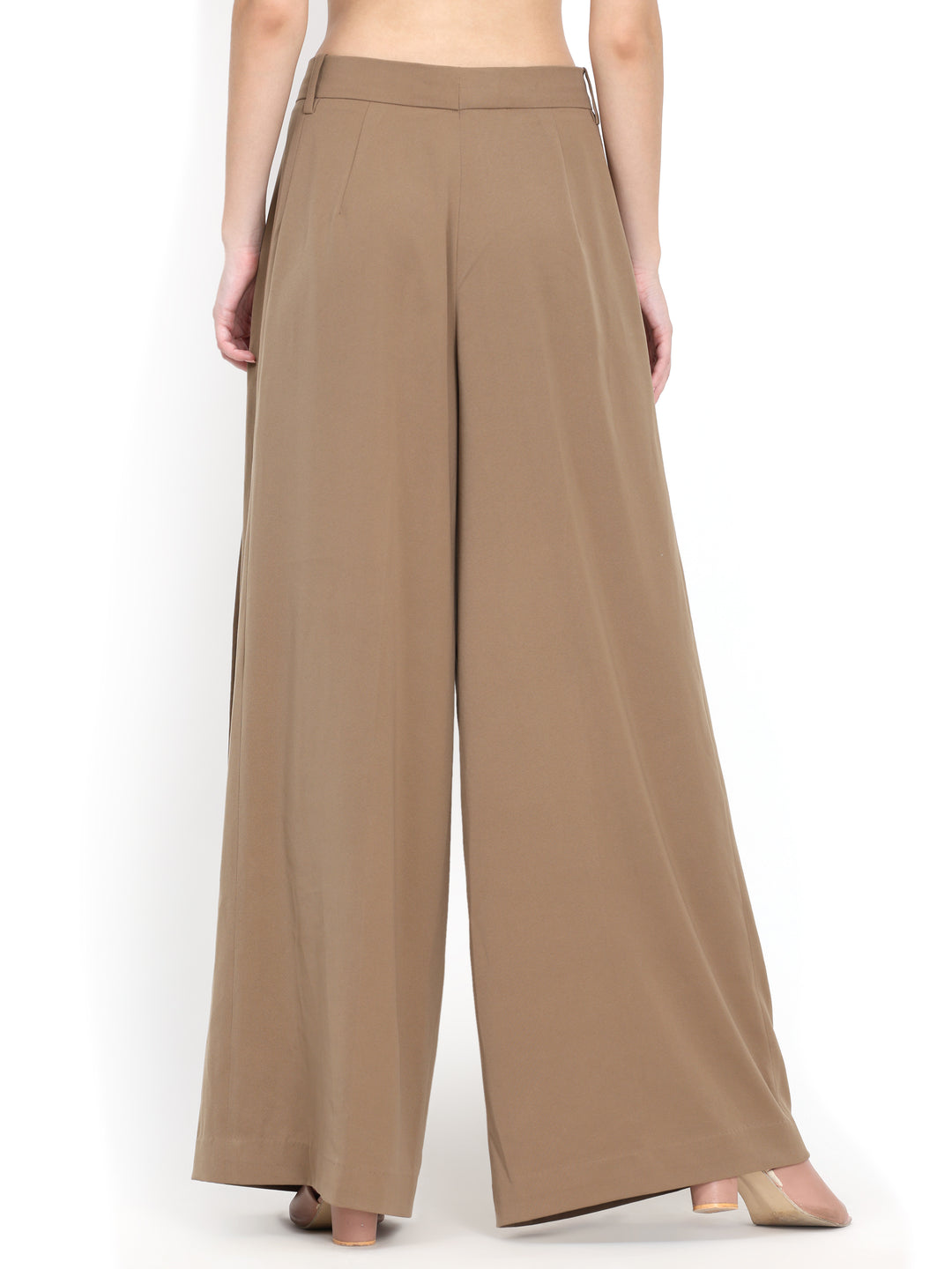 Nida, Loose Fit Western Wear Trouser Only (Almond)