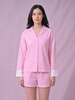 Blush Belle Pink Striped Cotton Pajama Co-Ord Set