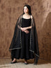 Ruh Chanderi Kurta Set in (Black)