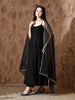 Ruh Chanderi Kurta Set in (Black)