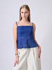 Elsa Electric Blue Schiffli Cotton Peplum Top